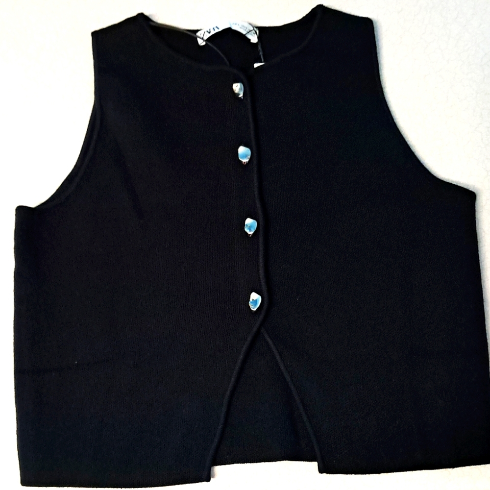Zara Black Fashion Vest Large